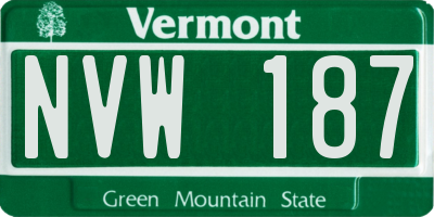 VT license plate NVW187