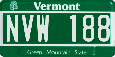 VT license plate NVW188