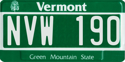 VT license plate NVW190