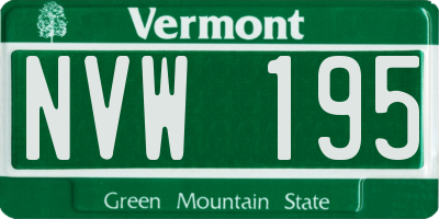 VT license plate NVW195