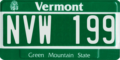VT license plate NVW199