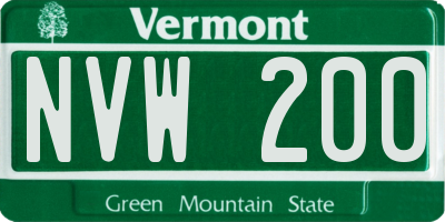 VT license plate NVW200