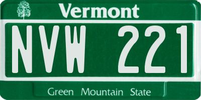 VT license plate NVW221