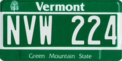 VT license plate NVW224