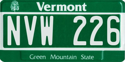 VT license plate NVW226