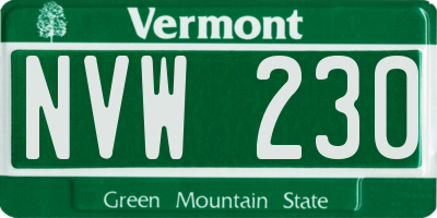 VT license plate NVW230