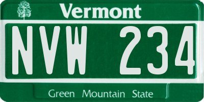 VT license plate NVW234
