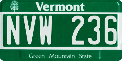 VT license plate NVW236