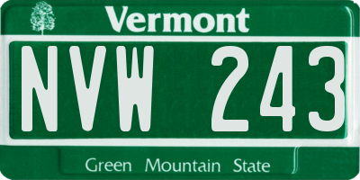 VT license plate NVW243