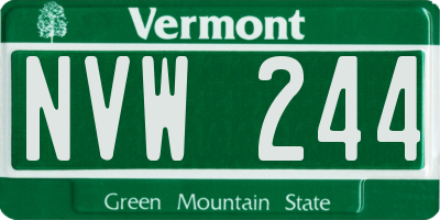 VT license plate NVW244