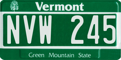 VT license plate NVW245
