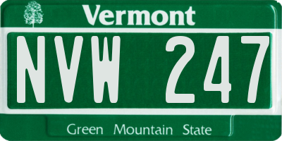 VT license plate NVW247