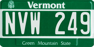 VT license plate NVW249