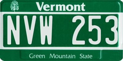VT license plate NVW253