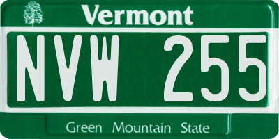 VT license plate NVW255