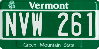 VT license plate NVW261