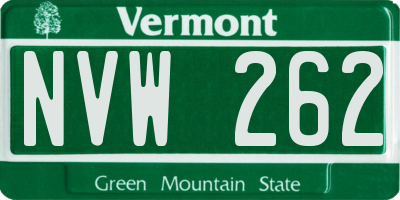 VT license plate NVW262