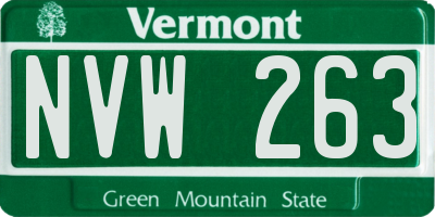 VT license plate NVW263