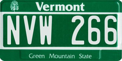 VT license plate NVW266