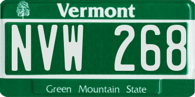 VT license plate NVW268