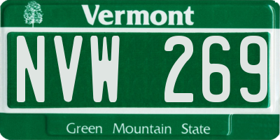 VT license plate NVW269
