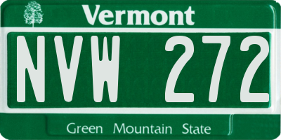 VT license plate NVW272