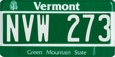VT license plate NVW273