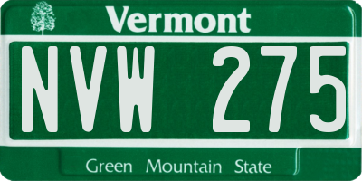 VT license plate NVW275