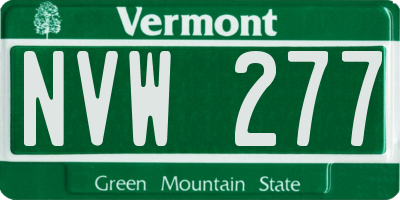 VT license plate NVW277