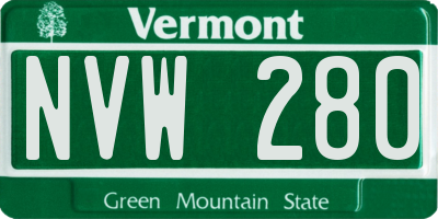VT license plate NVW280
