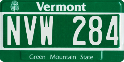 VT license plate NVW284