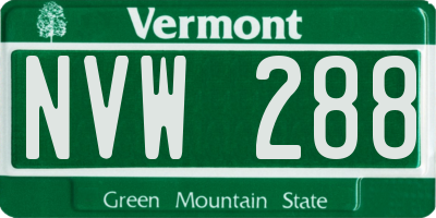 VT license plate NVW288