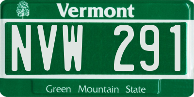 VT license plate NVW291
