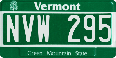 VT license plate NVW295