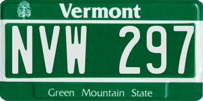 VT license plate NVW297