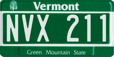 VT license plate NVX211