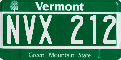 VT license plate NVX212