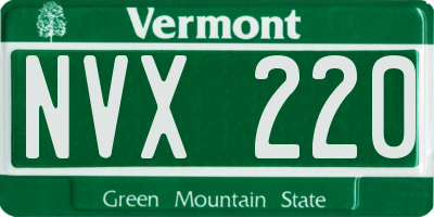 VT license plate NVX220
