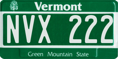 VT license plate NVX222