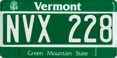 VT license plate NVX228