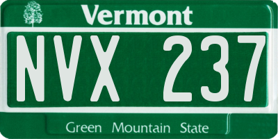 VT license plate NVX237