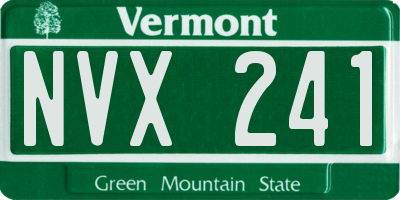 VT license plate NVX241