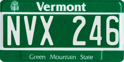 VT license plate NVX246