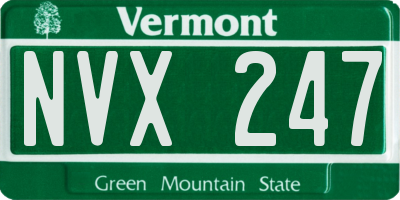 VT license plate NVX247
