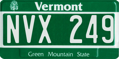 VT license plate NVX249