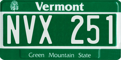 VT license plate NVX251