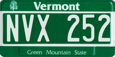 VT license plate NVX252