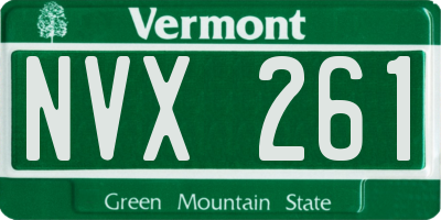 VT license plate NVX261