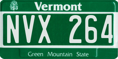 VT license plate NVX264
