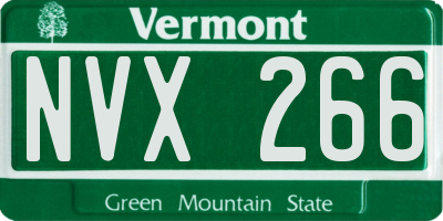 VT license plate NVX266